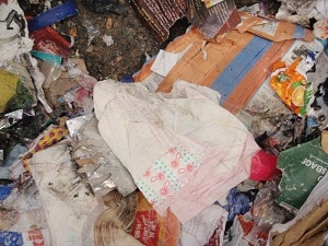 The containers contained nappies and food waste, as well as plastics, tin cans, textiles and some waste paper (image courtesy of Environment Agency)